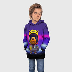 Толстовка-худи детская Baby capybara - cyberpunk, цвет: 3D-черный — фото 2