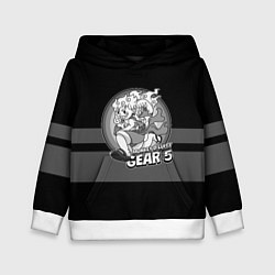 Толстовка-худи детская Luffy gear 5 - старый мультфильм, цвет: 3D-белый