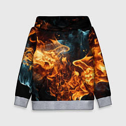 Толстовка-худи детская Пламя огня фон, цвет: 3D-меланж