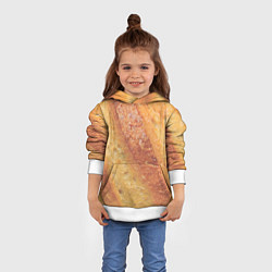 Толстовка-худи детская Корочка батона, цвет: 3D-белый — фото 2