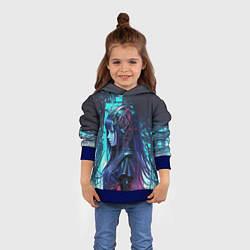 Толстовка-худи детская Кибернетическая предсказательница, цвет: 3D-синий — фото 2