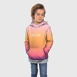 Толстовка-худи детская Sunset colors градиент, цвет: 3D-меланж — фото 2