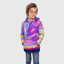 Толстовка-худи детская Радужное северное сияние, цвет: 3D-синий — фото 2
