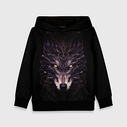 Толстовка-худи детская Волк в кромешной темноте, цвет: 3D-черный
