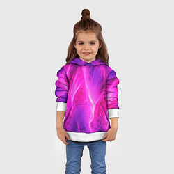 Толстовка-худи детская Pink abstract texture, цвет: 3D-белый — фото 2