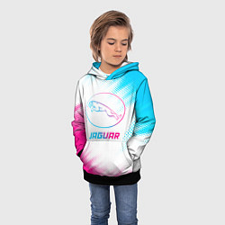 Толстовка-худи детская Jaguar neon gradient style, цвет: 3D-черный — фото 2