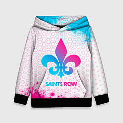 Толстовка-худи детская Saints Row neon gradient style, цвет: 3D-черный