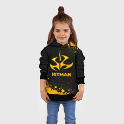 Толстовка-худи детская Hitman - gold gradient, цвет: 3D-черный — фото 2