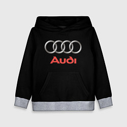 Толстовка-худи детская Audi sport на чёрном, цвет: 3D-меланж