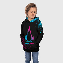 Толстовка-худи детская Assassins Creed - neon gradient, цвет: 3D-черный — фото 2