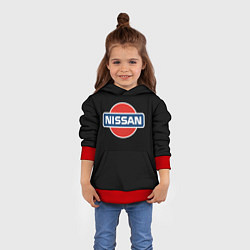 Толстовка-худи детская Nissan auto, цвет: 3D-красный — фото 2