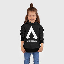 Толстовка-худи детская Apex Legends glitch на темном фоне, цвет: 3D-черный — фото 2