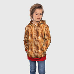 Толстовка-худи детская Меховой паттерн, цвет: 3D-красный — фото 2