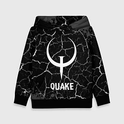 Толстовка-худи детская Quake glitch на темном фоне, цвет: 3D-черный