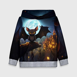 Детская толстовка Летучая мышка на фоне луны и замка