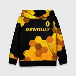 Толстовка-худи детская Renault - gold gradient: символ сверху, цвет: 3D-черный
