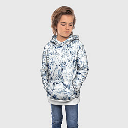 Толстовка-худи детская Паттерн ледяные вершины гор, цвет: 3D-белый — фото 2
