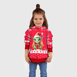 Толстовка-худи детская Дракон с подарком - 2024, цвет: 3D-красный — фото 2