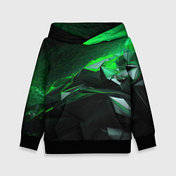 Толстовка-худи детская Green abstract geometry, цвет: 3D-черный
