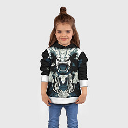 Толстовка-худи детская Король драконов с узорами, цвет: 3D-белый — фото 2