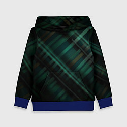 Толстовка-худи детская Тёмно-зелёная шотландская клетка, цвет: 3D-синий