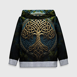 Толстовка-худи детская Кельты: древо жизни, цвет: 3D-меланж