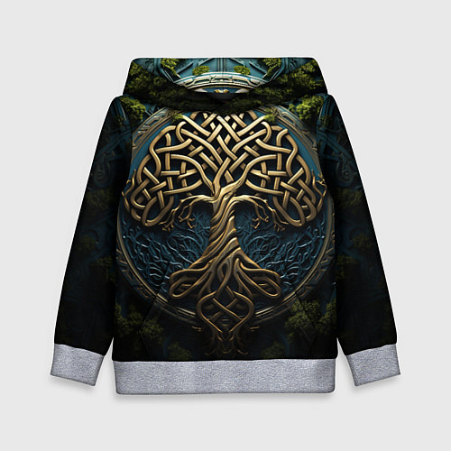 Детская толстовка Кельты: древо жизни / 3D-Меланж – фото 1