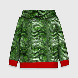 Толстовка-худи детская Крокодилья кожа паттерн, цвет: 3D-красный