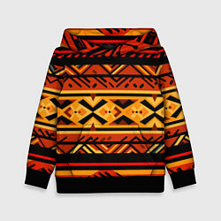 Толстовка-худи детская Узор в этническом стиле масаев, цвет: 3D-черный