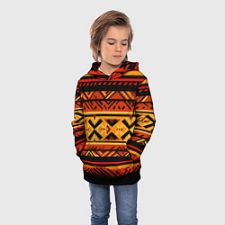 Толстовка-худи детская Узор в этническом стиле масаев, цвет: 3D-черный — фото 2