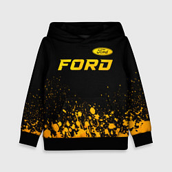 Толстовка-худи детская Ford - gold gradient посередине, цвет: 3D-черный