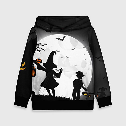 Детская толстовка Дети на ночной прогулке / 3D-Черный – фото 1