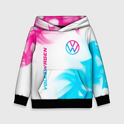 Толстовка-худи детская Volkswagen neon gradient style вертикально, цвет: 3D-черный