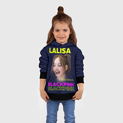 Толстовка-худи детская Lalisa - девушка из группы Blackpink, цвет: 3D-черный — фото 2