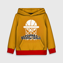 Толстовка-худи детская Basketball - кольцо и мяч, цвет: 3D-красный
