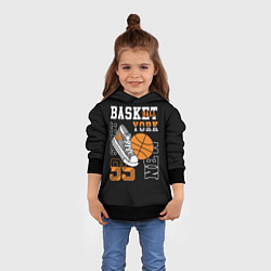 Толстовка-худи детская Basketball New York, цвет: 3D-черный — фото 2