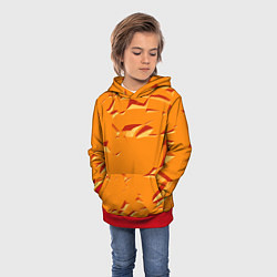 Толстовка-худи детская Оранжевый мотив, цвет: 3D-красный — фото 2