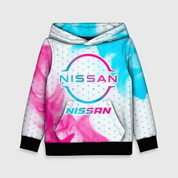 Толстовка-худи детская Nissan neon gradient style, цвет: 3D-черный
