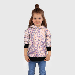 Толстовка-худи детская Линии карандашом абстракция, цвет: 3D-черный — фото 2