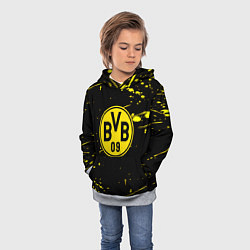 Толстовка-худи детская Borussia yellow splash, цвет: 3D-меланж — фото 2