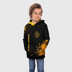 Толстовка-худи детская Elden Ring - gold gradient вертикально, цвет: 3D-черный — фото 2