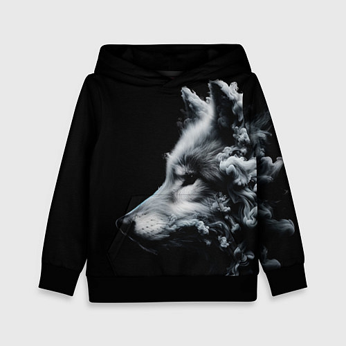 Детская толстовка Дымный волк / 3D-Черный – фото 1