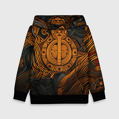 Детская толстовка Узор в скандинавском фолк-арт стиле / 3D-Черный – фото 1