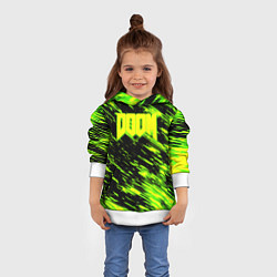 Толстовка-худи детская Doom огенное лого кислотное, цвет: 3D-белый — фото 2