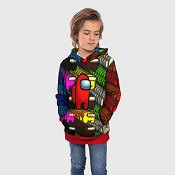 Толстовка-худи детская Among us games, цвет: 3D-красный — фото 2