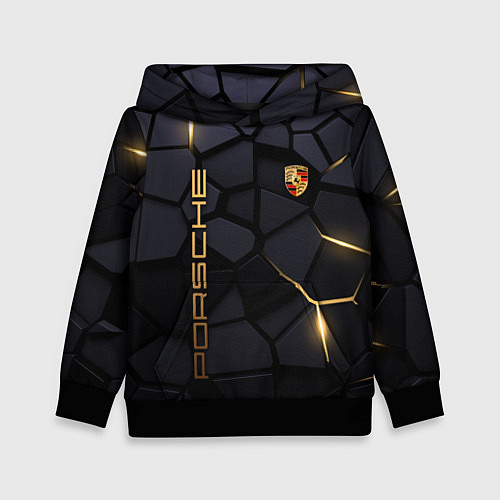 Детская толстовка Porsche - плиты с эффектом свечения / 3D-Черный – фото 1