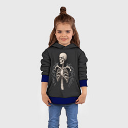 Толстовка-худи детская Необычный скелет с крыльями, цвет: 3D-синий — фото 2