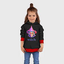 Толстовка-худи детская Cartoon witch, цвет: 3D-красный — фото 2