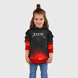 Толстовка-худи детская Максим в стиле Металлика - огонь и искры, цвет: 3D-красный — фото 2