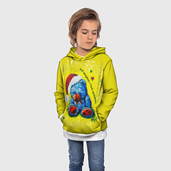 Толстовка-худи детская Мишка: моё сердечко - твоё сердечко, цвет: 3D-белый — фото 2